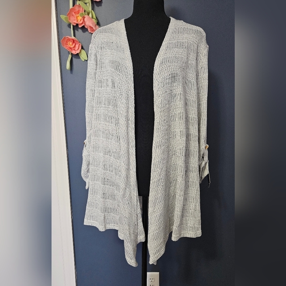 LC Sweaters - New LC Lightweight Knit Open Front Cardigan Plus Size 2X